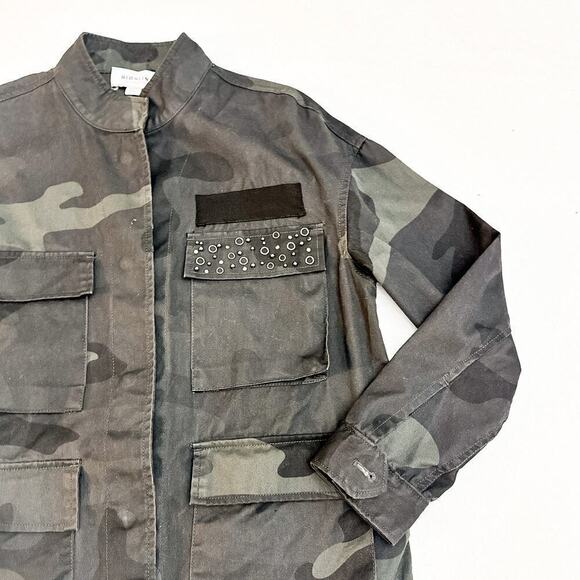 Highline Collective Green Camouflauge Military Jacket Embellishments Size XS - Picture 4 of 12